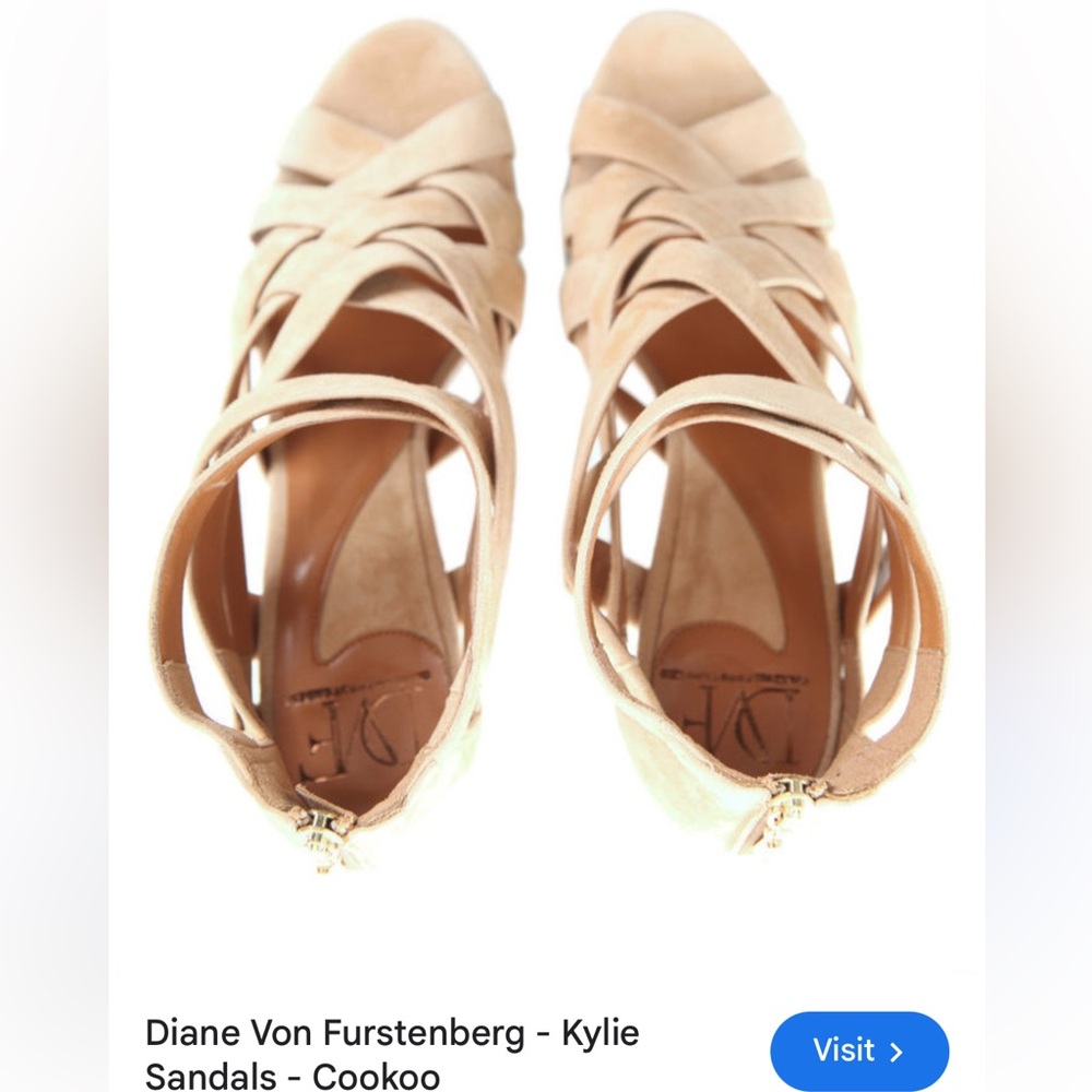 Diane Von Furstenberg grey Strappy Sandals Kylie 7.5